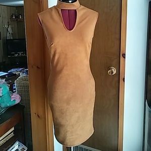 sz XS brown choker style dress